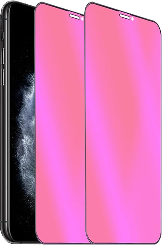 2 Pack Anti-Blue Privacy Tempered Glass Suit for iPhone X/iPhone XS/iPhone 11 Pro Mirror Anti-Spy Screen Protector Anti-Peeping Film Electroplated Gradient Colorful