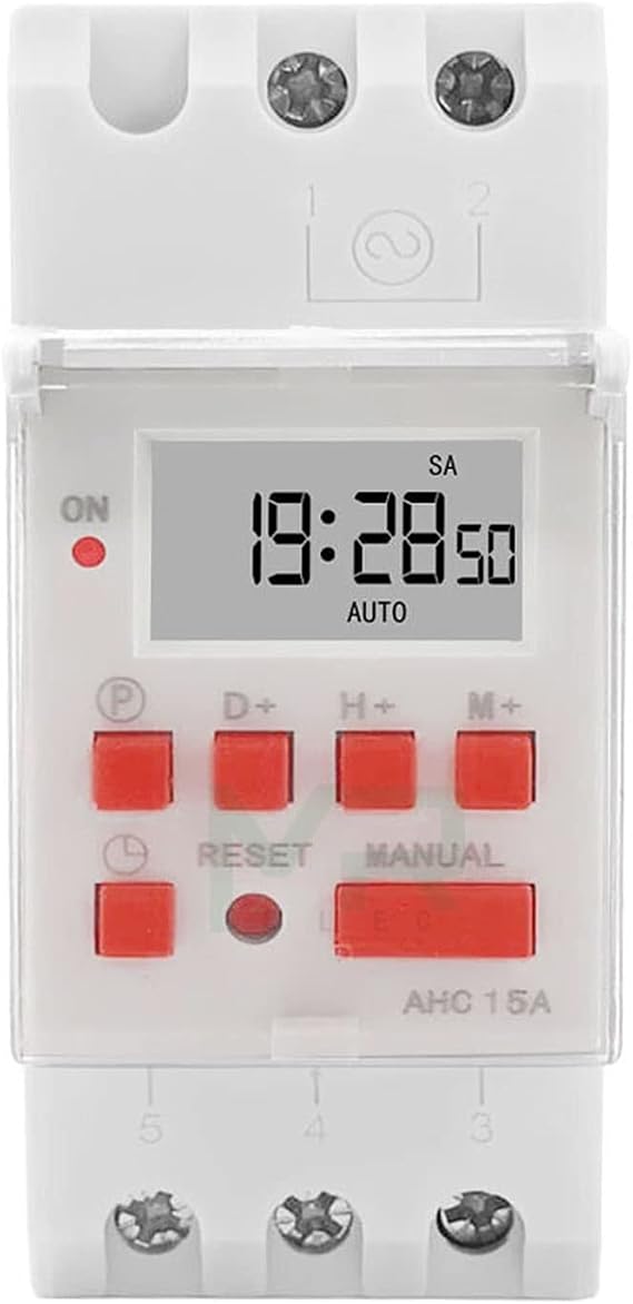 ONECM Thc15a AHC15A Din Rail Timer Relay time switches Weekly programmble Electronic TIME Switch 220V Bell Ring Device ok (Color : Red, Size : 24V)