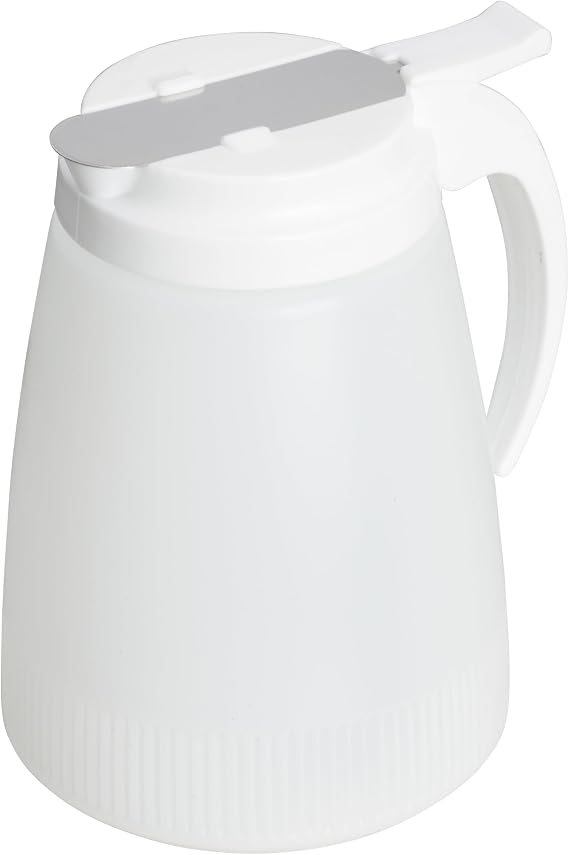 Winco 32 oz White Plastic Syrup Dispenser
