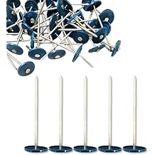 50 Pack - 3 Inch - Round Plastic Cap Nail Roofing Nails Galvanized Tar Paper Nails for House Wrap Fastening Foam Board Roofing Felt Insulation Film (50)