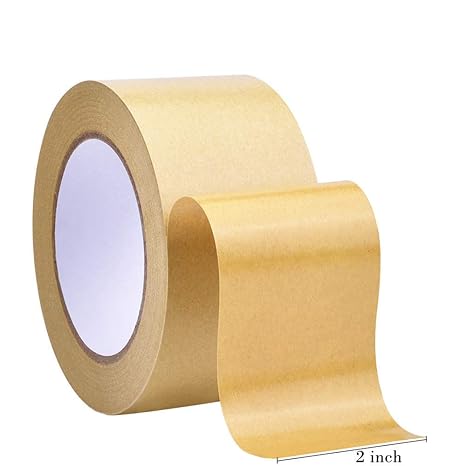 Self Adhesive Picture Frame Backing Tape,2'' Wide x 55 Yd Rolls Kraft Paper Packing Tape