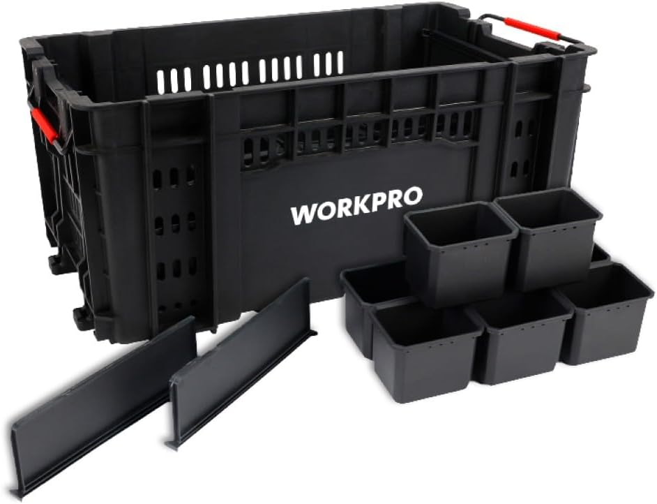Workpro WP283028 Profesyonel Takım Çantası, 46L, 55.7x32.2x25cm, PP Malzeme, Üstü Açık, 25kg Taşıma Kapasiteli