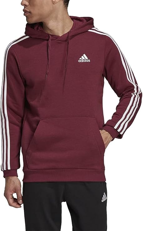 adidas Men's Essentials Fleece 3-Stripes Pullover Hoodie Sweatshirt