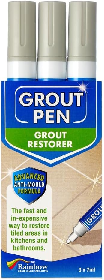 3 X LIGHT GREY Grout Pens for Restoring Tile Grout