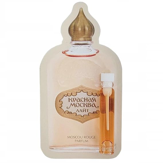 Red Moscow Light Perfume Sample on a Postcard 1.5 ml / 0.05 oz