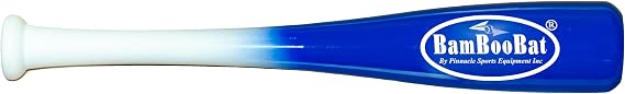 BamBooBat 18" Hand Trainer / Glove Pounder Baseball Bat 19"/17oz White Handle/Royal Barrel