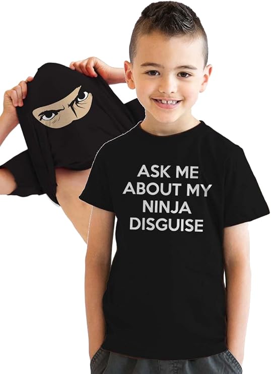 Youth Ask Me About My Ninja Disguise Flip Halloween Costume Tee