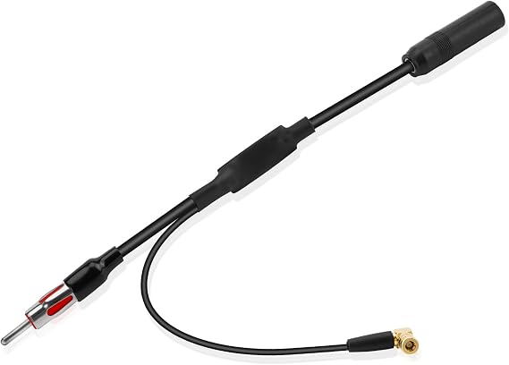 DAB+/FM Antennen-Splitter-Adapterkabel DIN Buchse zu DIN & SMB-Steckeranschluss Kompatibel mit Pioneer Sony Alpine TechniSat Blaupunkt Autoradios