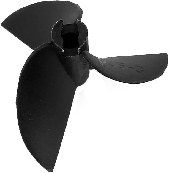 uxcell RC Boat Propeller 3mm Shaft 3 Vanes 35mm 1.9 P/D Fan Shape Pastic Black CW Rotating Propeller Props for RC Boat, 1pc