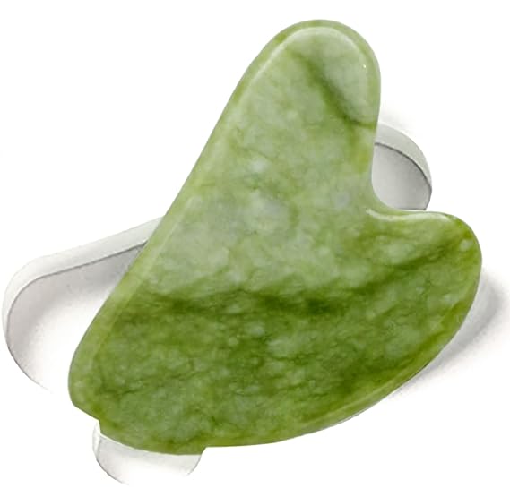 ROSELYNBOUTIQUE Healing Crystal Gua Sha Facial Tools - Guasha Tool for Face Massager Self Care Gifts for Men Women (Jade Green)