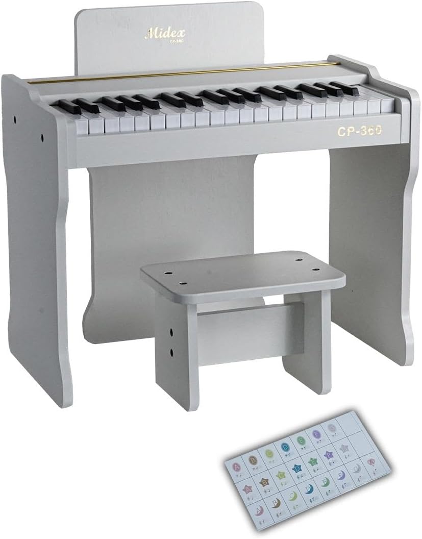 Midex Cp-360wh Wooden Kids Piano Battery Powered 37 Keys Real Piano Keys