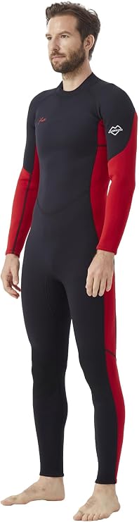 Hevto Men Wetsuit 3/2mm Neoprene Back Zipper for Surfing Diving