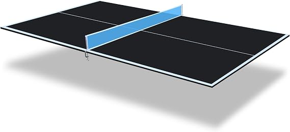 8.5 FT Ping Pong Table Top, Foldable Table Tennis Table for Billiard and Pool Tables, Indoor Table Tennis Conversion Top with Net & Premium Foam Padding - Perfect for Family Game Rooms-Black