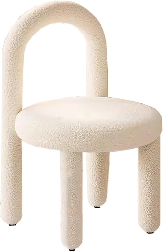 Vanity Chair, Bedroom Makeup Chair, Vanity Stool, Light Luxury and High-End Feeling, Simple and Thickened Makeup Chair for Vanity, for Bedroom Living Room (Color : White)