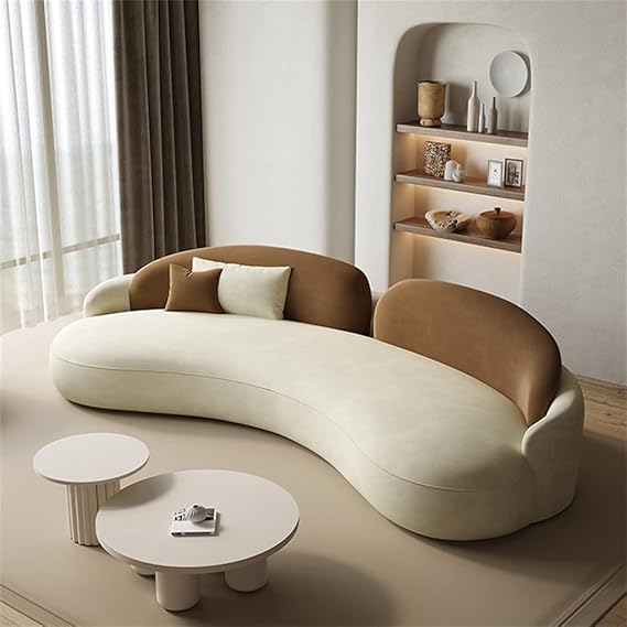 Living Room Fabric Sofa Decoration Cushions European Lounge Lazy Sofa Bed Japandi Furniture(230 * 90cm)