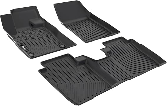 3D TPE Black Floor Mats for 2024-2026 Lincoln Nautilus & MKX | Brand of Hyper Glory, Front Rear Full Set Car Carpets Liner, 3PCS