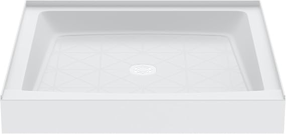 PROFLO PFSB3434 Morenci 34" x 34" Square Shower Base with Single Threshold and Center Drain - White