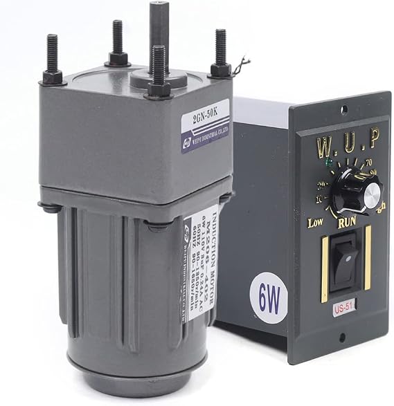 AC Speed Variable Motor Kit, 110V Electric Single Phase Gear Motor 1:50 Reduction Ratio 6W Electric Variable Speed Adjustable 27RPM Motor with Controller Governor