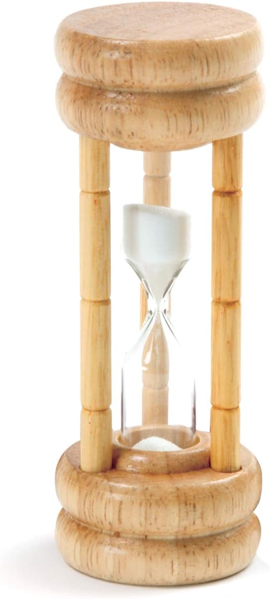 Norpro 3-Minute Glass Hourglass Sand Timer with Natural Wood Base