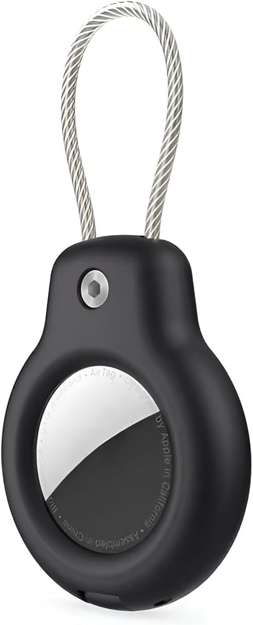 Minesk Airtag ile Uyumlu SuperLock Serisi Kilitli Kılıf ve Darbelere Karşı Ultra Güçlü Koruyucu Anahtarlık (Siyah)