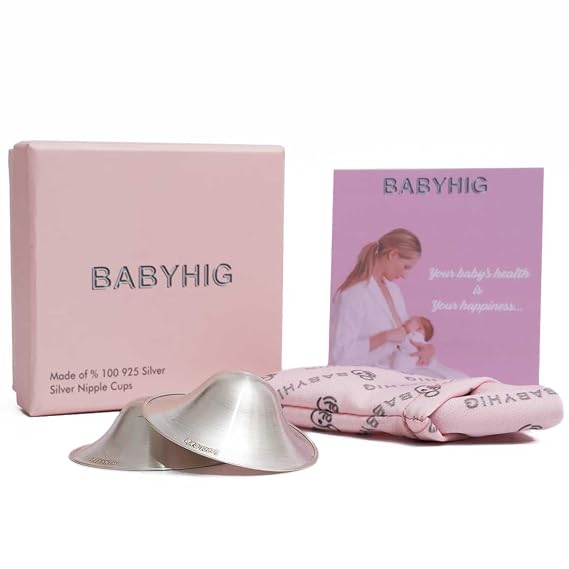 The Orginal Silver Nursing Cups Silver Nipple Shields for Breastfeeding - Nipple Guards Protector for Breastfeeding - Nipple Shields for Nursing Newborn Nickel Free 925 Silver