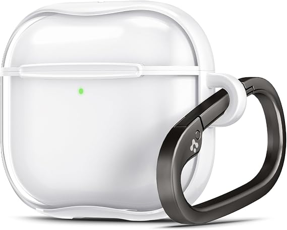 Spigen Ultra Hybrid Designed for AirPods 4 Case (2024) | TPU & PC Dual Layer Protection, Anti-Yellowing Clear Cover with Wireless Charging Compatibility - Jet White