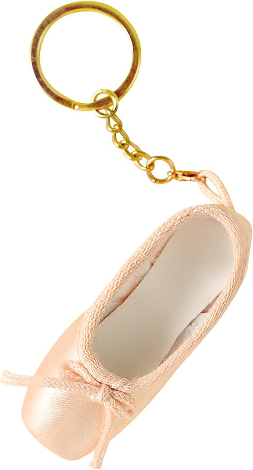 LIANXUE Mini Ballet Shoes Keychain - Pointe Shoe Charm - Handmade - Gift for Dance Lovers - Kids & Adults - Green, Pink, Purple, Brown, Blue