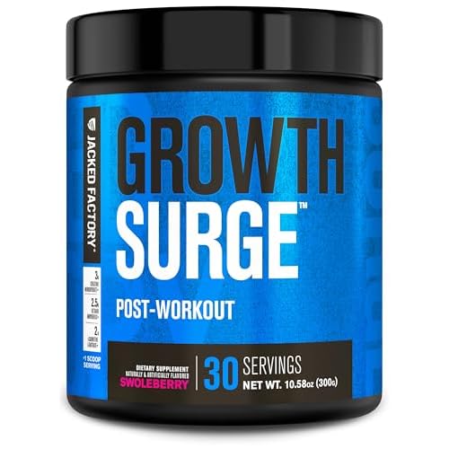 Jacked Factory Growth Surge Creatine Post Workout wL-Carnitine - Daily Muscle Builder & Recovery Supplement with Creatine Monohydrate, Betaine, L-Carnitine L-Tartrate - 30 Servings, Swoleberry