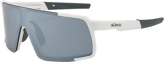 Piranha Eyewear James Sports Sunglasses with Gray Shield Lens and White Frame