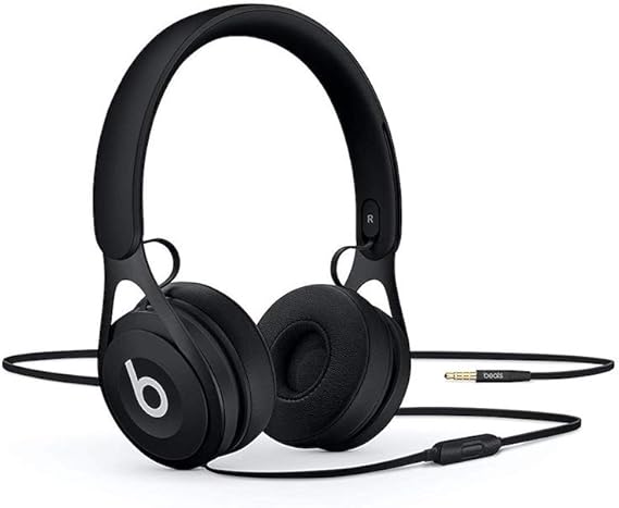 Beats EP Wired On-Ear Headphones - Battery Free for Unlimited Listening, Built in Mic and Controls - Black