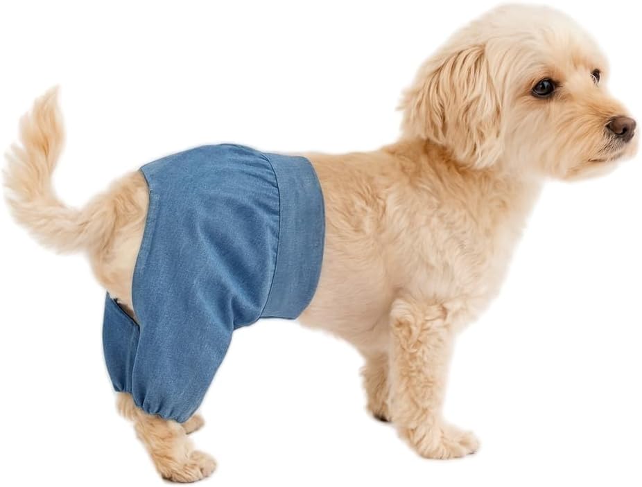 Kedi ve Köpek Kıyafeti & Elbisesi Kot Rengi Pantolon Renkli M