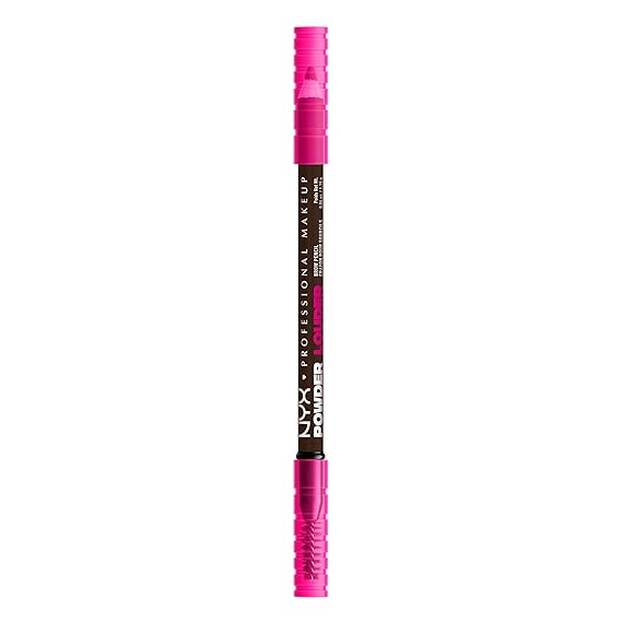 NYX PROFESSIONAL MAKEUP Powder Louder Eyebrow Pencil, Brow Pencil with Buildable Volume For Up To 12HR Wear, Vegan Formula - Brown