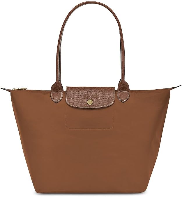 Longchamp 'Large 'Le Pliage' Nylon Tote Shoulder Bag, Cognac