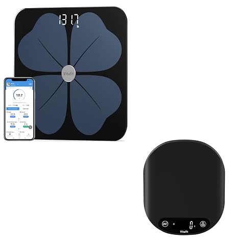 Vitafit Smart Body Fat Scale with app and Kitchen Scale 33lb