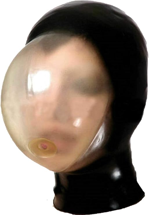 Sexy Seamless Breath Control Hood Breath Play Latex Mask Suffocating Gummy Rubber