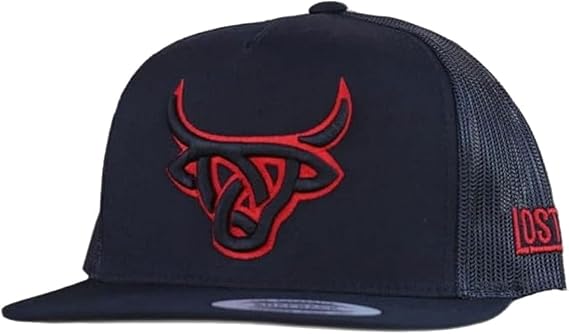 Lost Calf 3D Stitch Black Red Logo - Hats Cap
