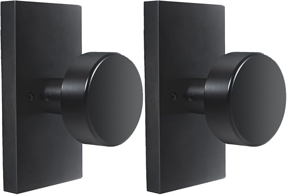 Dummy Door Knobs Interior,Matte Black Door Knobs 2 Pack