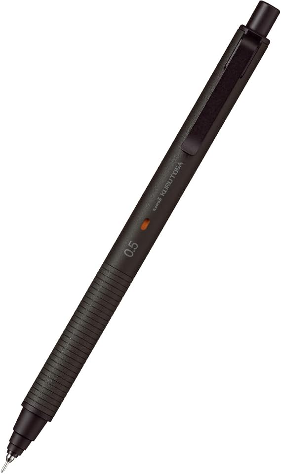 Uni Kuru Toga Metal Mechanical Pencil, Auto Lead Rotation, 0.5mm Fine Point, All-Metal Body, Nocturne Black, M5KH1P.24