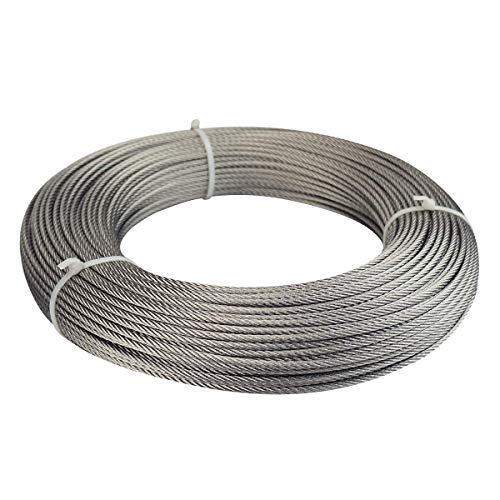 Muzata 150 ft 18 Stainless Steel Cable Railing System Hardware Wire Rope 7x7 Strands Deck Cable Railing Kit for Indoor Outdoor Hanging WR01