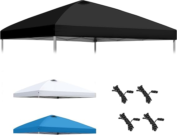 HYPER VENTURE 10x10ft Replacement Canopy Top with Dual Air Vents, Black