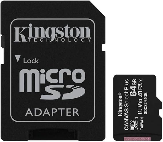 Kingston 64GB microSDXC Canvas Select Plus Class 10 Flash Memory Card SDCS2 Memory