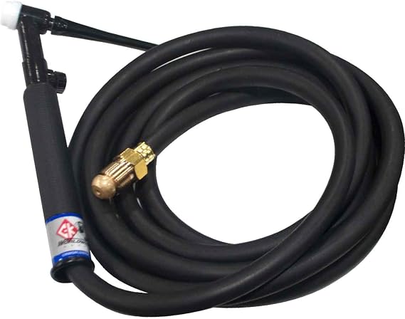 CK Worldwide CK26V-12-R FX Standard Series Gas Cooled TIG Torch with Valve Flex Head, Black