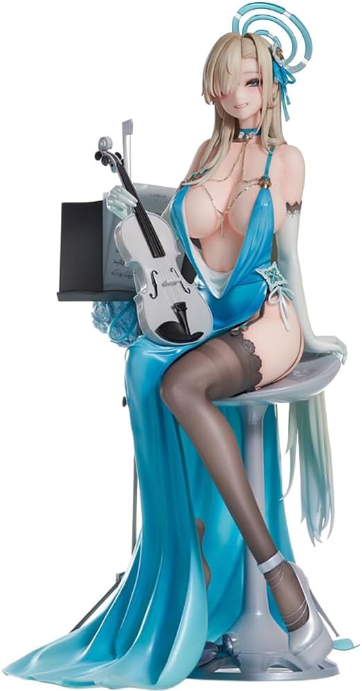 Asuna Ichinose Figure Statue Anime Blue Archive Figure Evening Dress Edition Figurine Sitting Position PVC Model Desktop Ornaments Gift 26CM