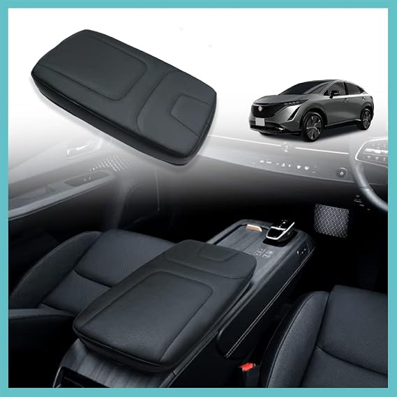 BestEvMod Armrest Pad Cover for 2022-2025 Nissan Ariya (Black Stitching) | Extra Soft Microfiber Leather Waterproof Protector Seat Armrest Cover
