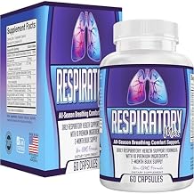 Respiratory-Max (2-Month) Lung & Respiratory Support Supplements | 10-in-1 Formula | Respiratory Health Supplement Complex | 60-Day Bulk Supply | 60 Capsules