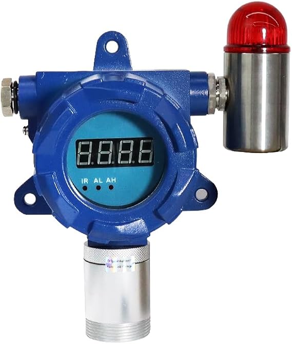 Fixed Single Nitrogen N2 Gas Leak Detector 0-100% VOL Monitoring Nitrogen Concentration 24 Hours Sensor with Sound &Light Alarm (RS485(Transfer Card Included), 2NO+2NC,24V 100mA