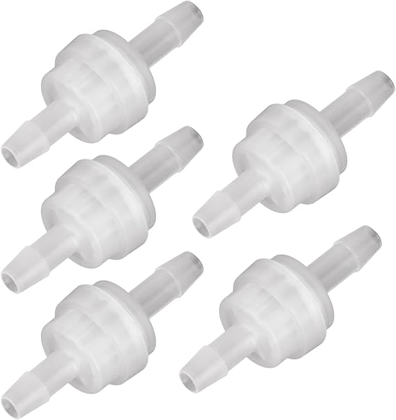 5 Pcs Inline Check Valves One Way Non Return for Water Fuel Gas