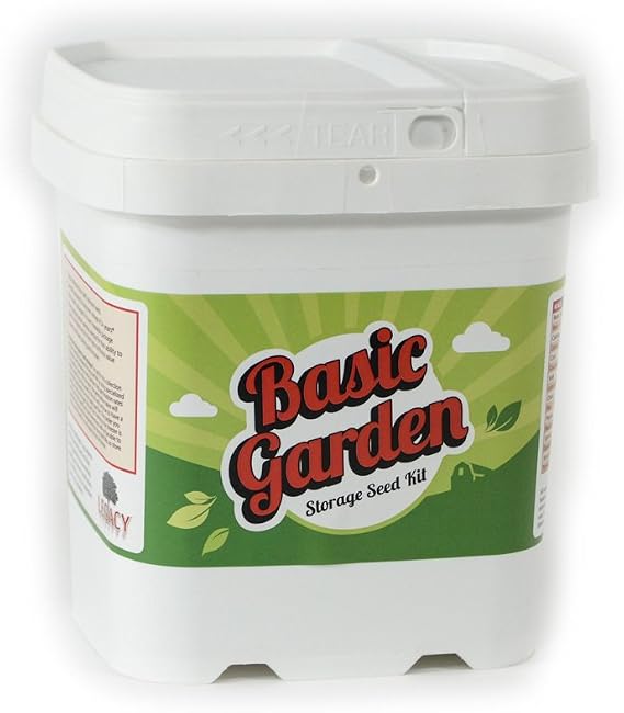 Basic Survival Garden Seed Assortment - Over 20,000 Specially Dried, Non-GMO, Heirloom, Long Shelf Life Gardening Emergency Storage Seeds - Prepper Vault: Corn, Peas, Beans, Tomatoes, More