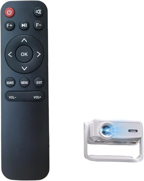 Remote Control Compatible for Lisowod L02 2025 Upgrade Portable 1080P Outdoor Movie Projector, Mini Projector