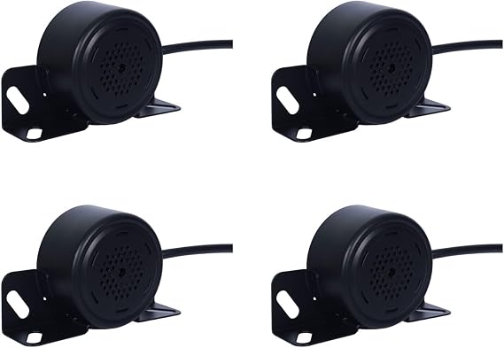 Universal 12-24V 107dB Waterproof Backup Alarm (Black-4PCS)